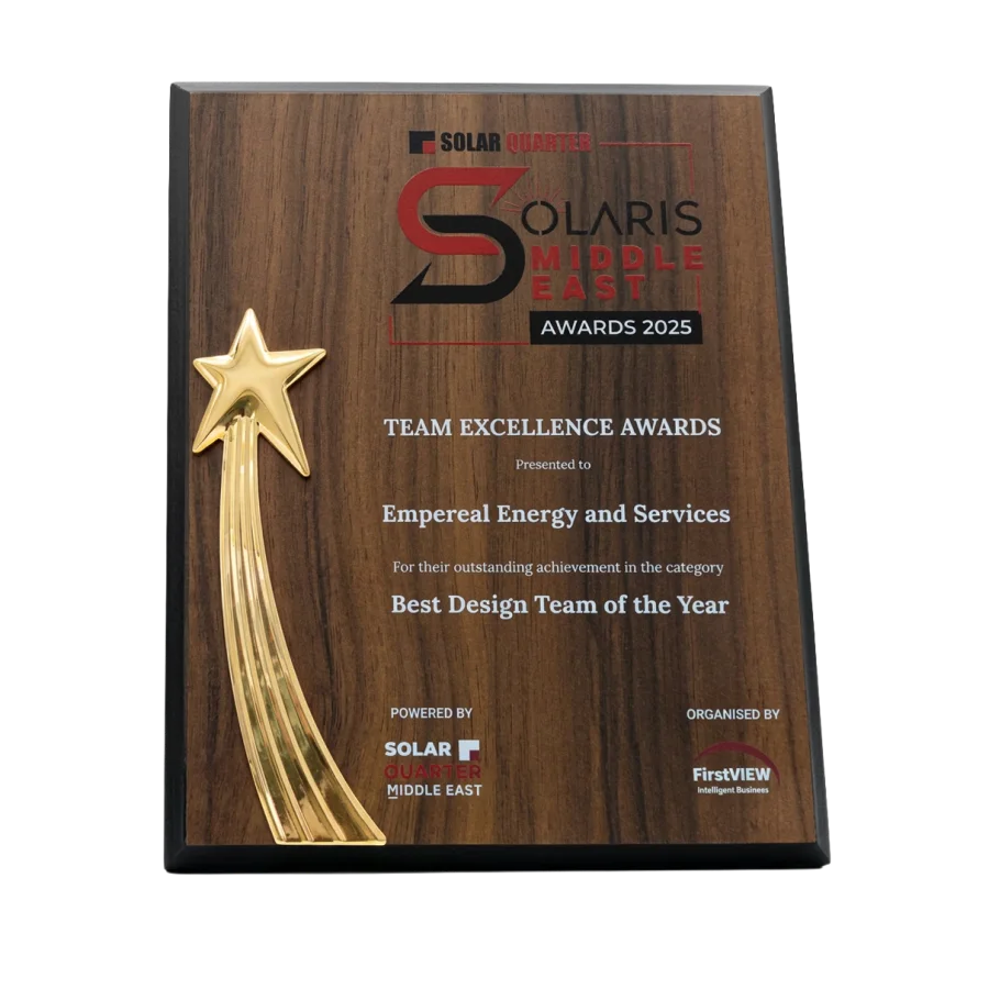 Solaris Middle East Awards 2025 Best Design Team of the Year trophy